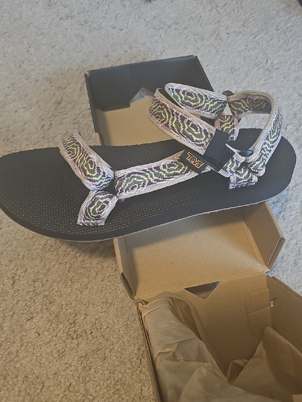 Teva Women's Black Sandals with Multi-Color Straps - Picture 3 of 5